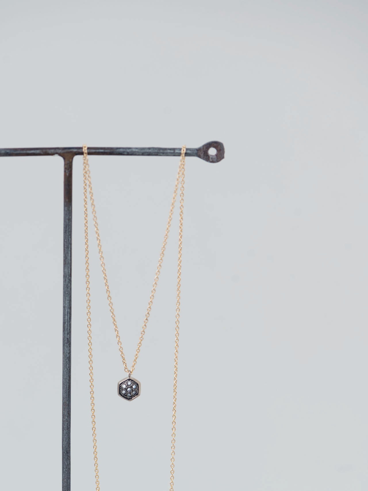 Pave hex necklace – mederu jewelry