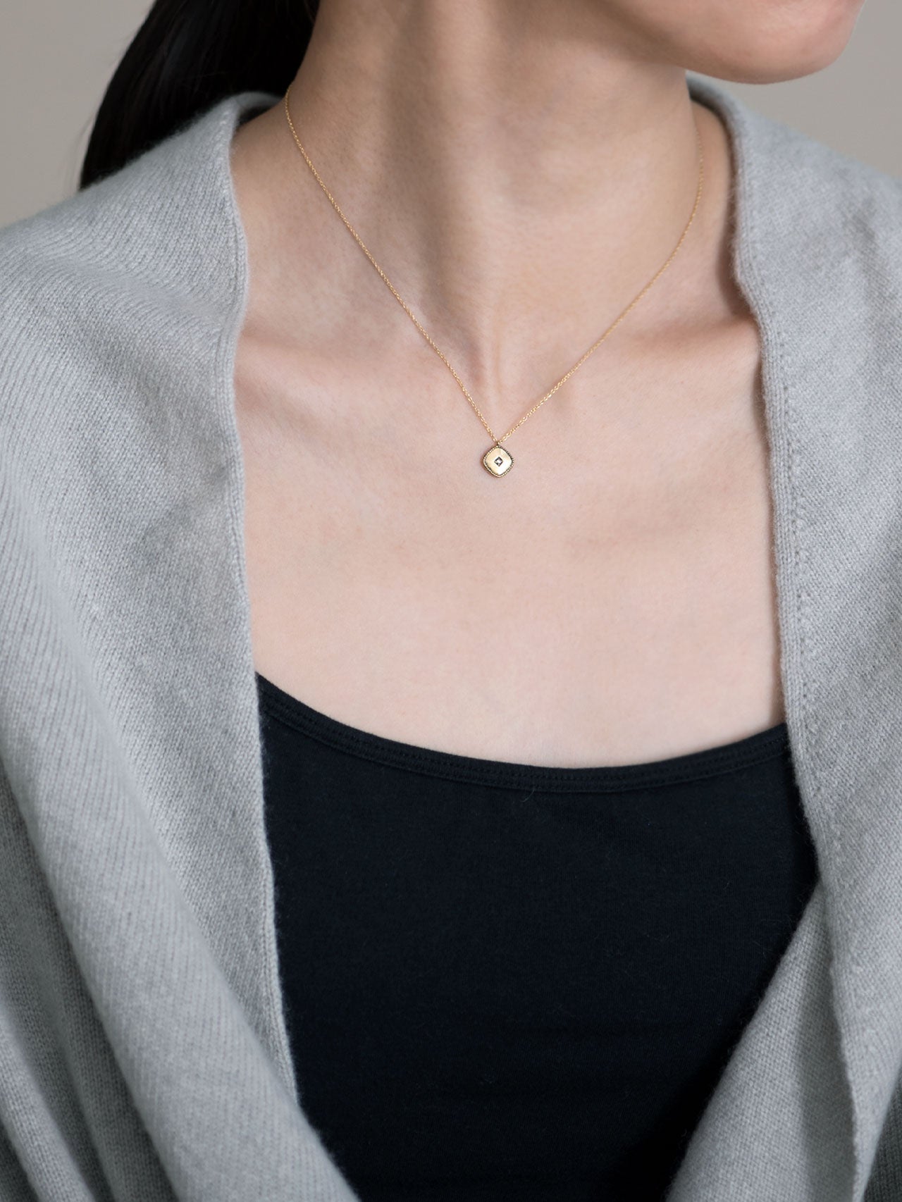 Signet square necklace -inlay- / 現品