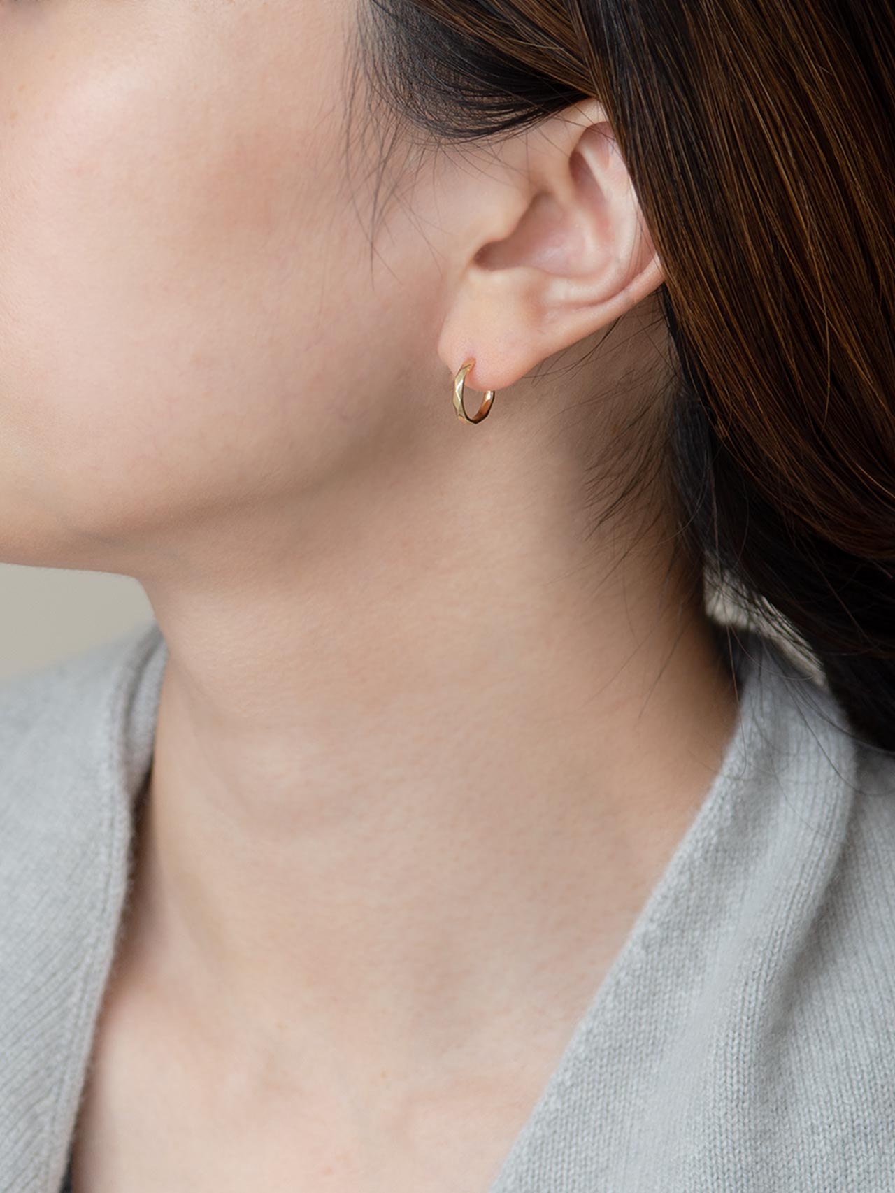 Plain cut hoop stud pierce S / 現品 – MEDERU