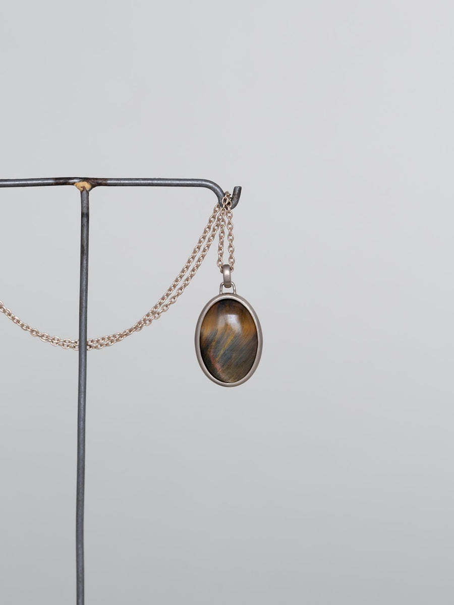 Tiger’s eye oval necklace L