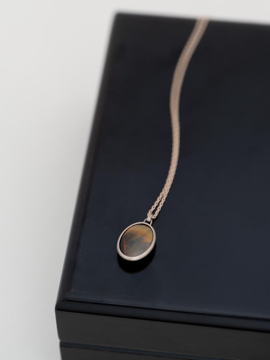 Tiger’s eye oval necklace L
