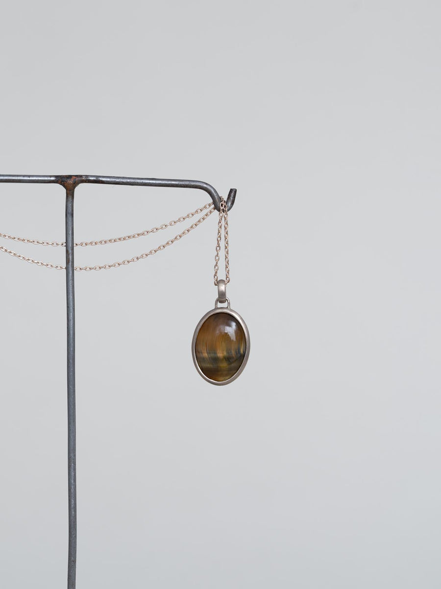 Tiger’s eye oval necklace M