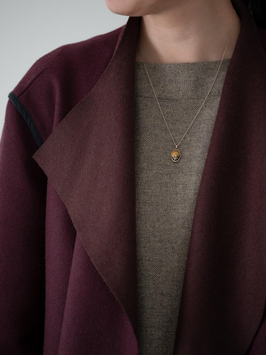 Tiger’s eye oval necklace M