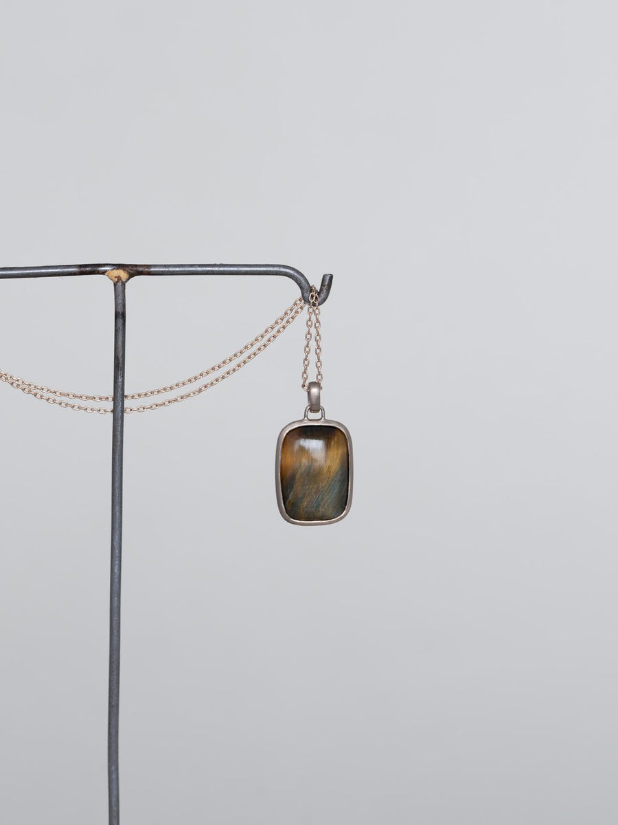 Tiger’s eye square necklace