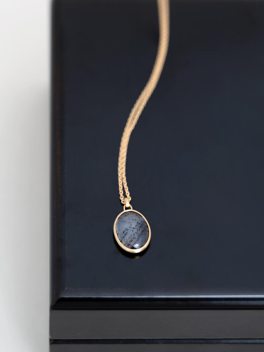 Agate oval necklace L