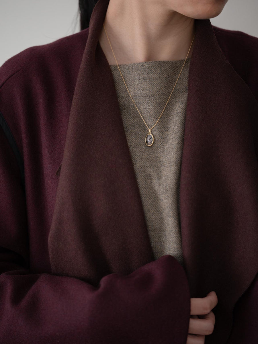Agate oval necklace M