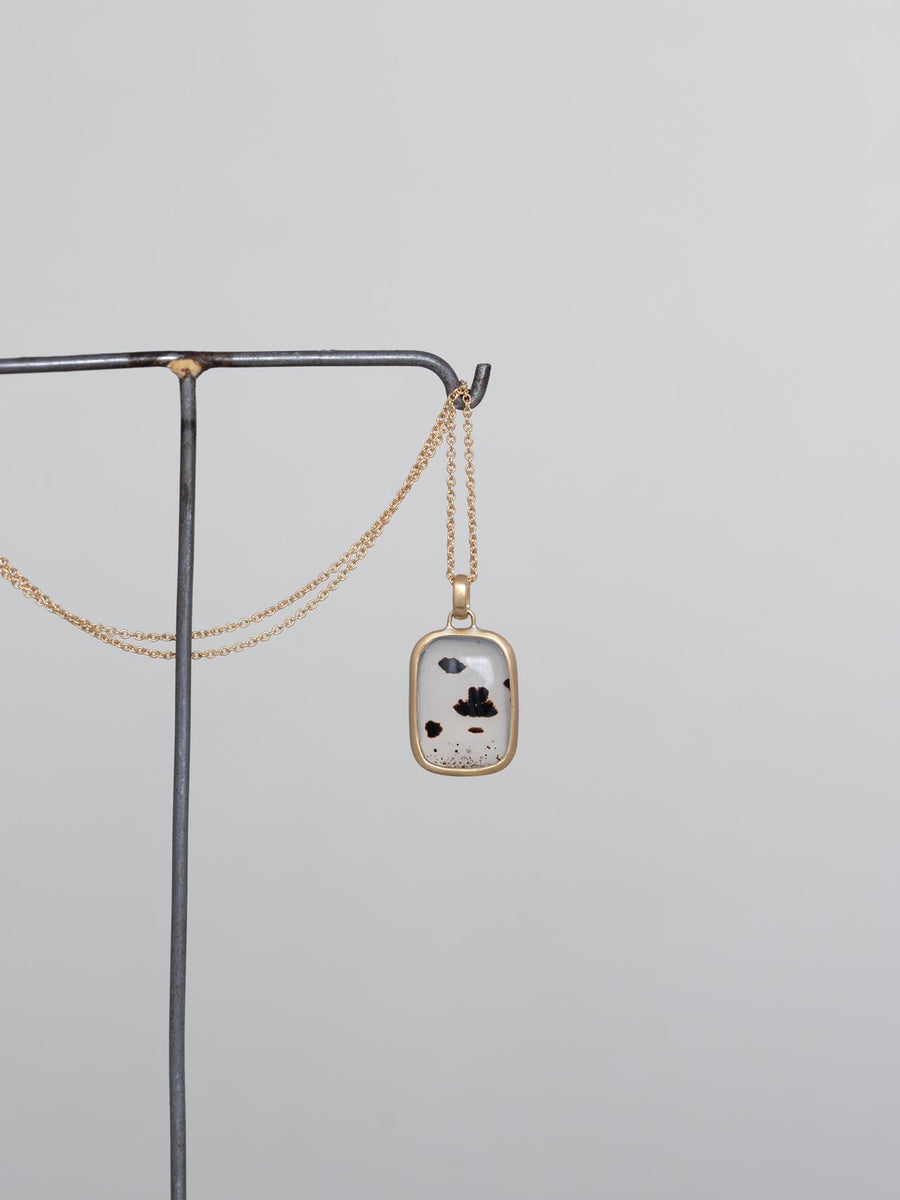 Agate square necklace