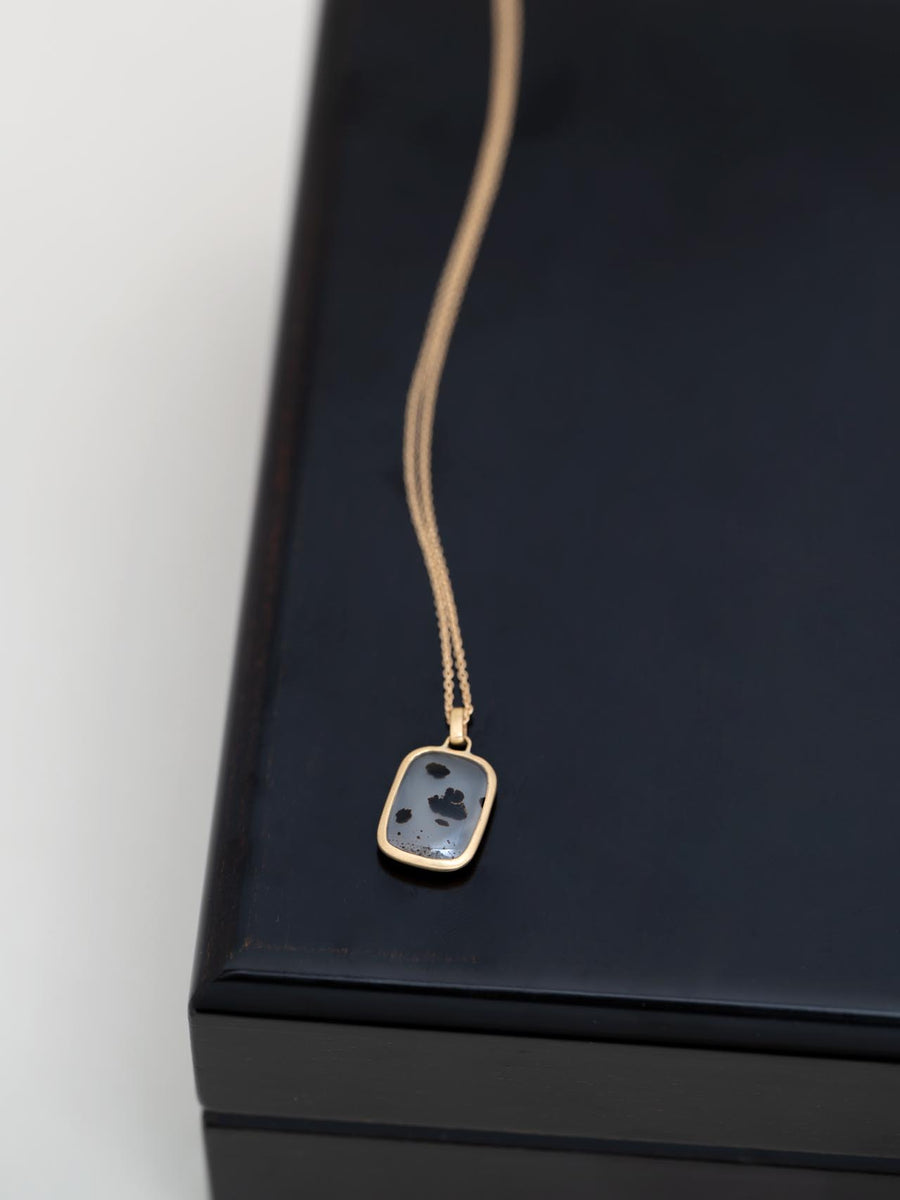 Agate square necklace