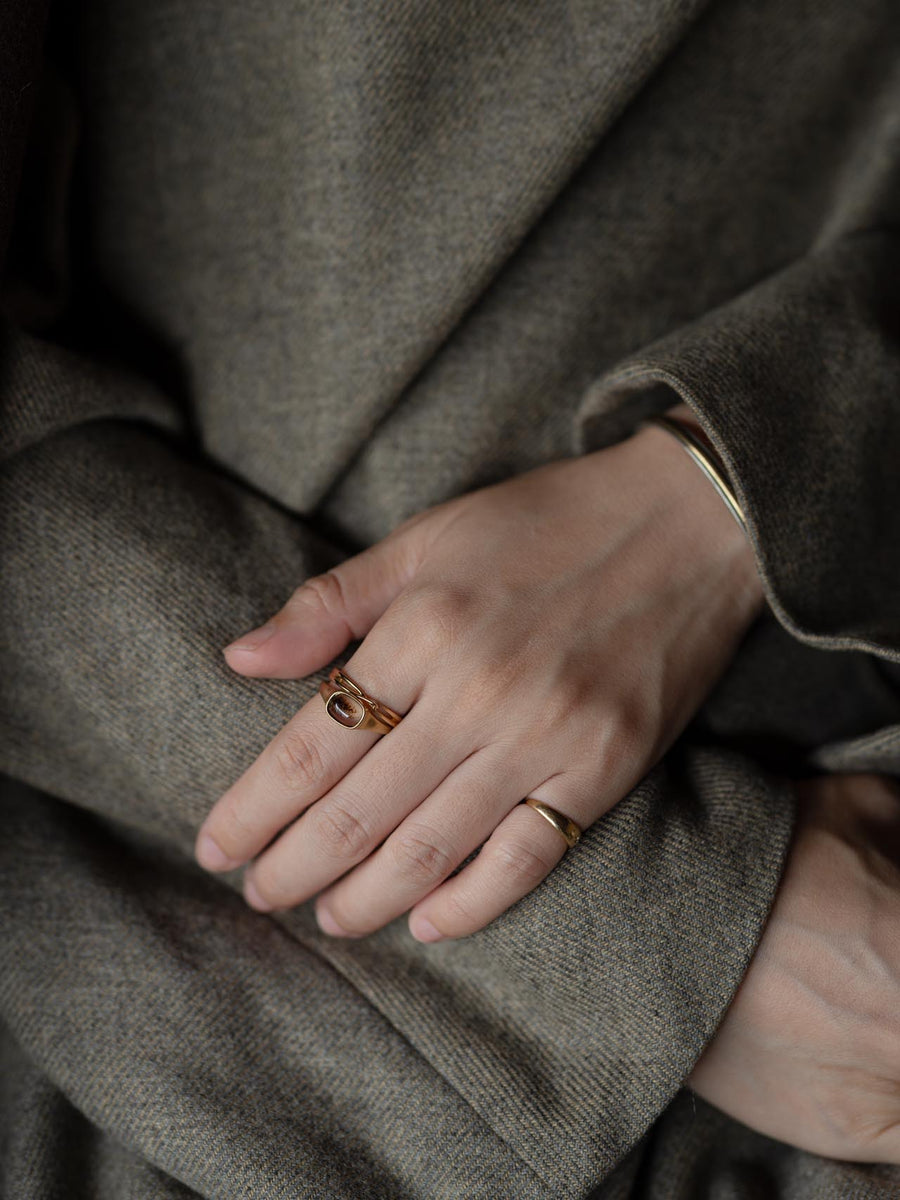 Agate midi ring