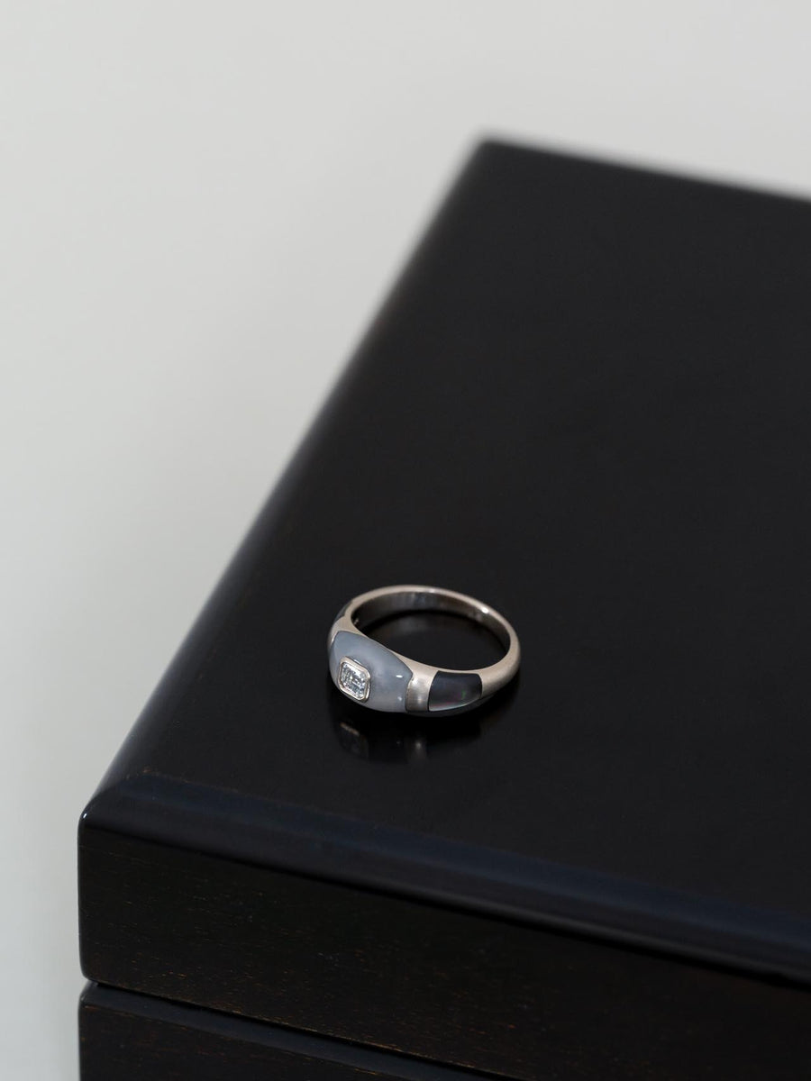 Chalcedony dome ring Ⅱ - 灰青 -