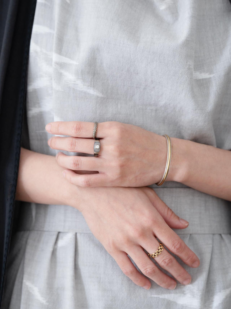 Chalcedony dome ring Ⅱ - 灰青 -