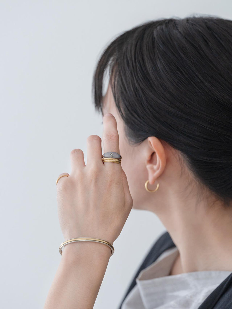 Chalcedony dome ring Ⅰ - 灰青 -