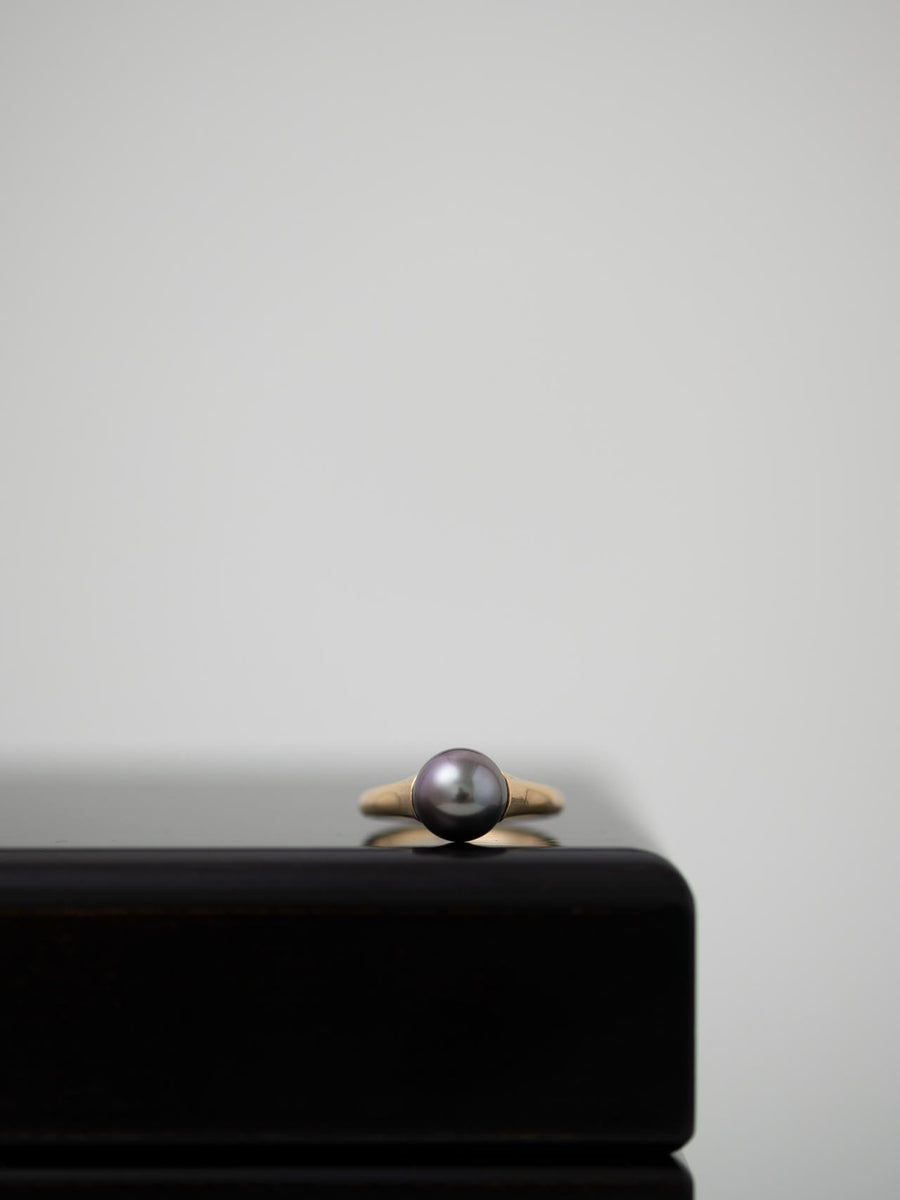 Pearl ring - Black / 現品
