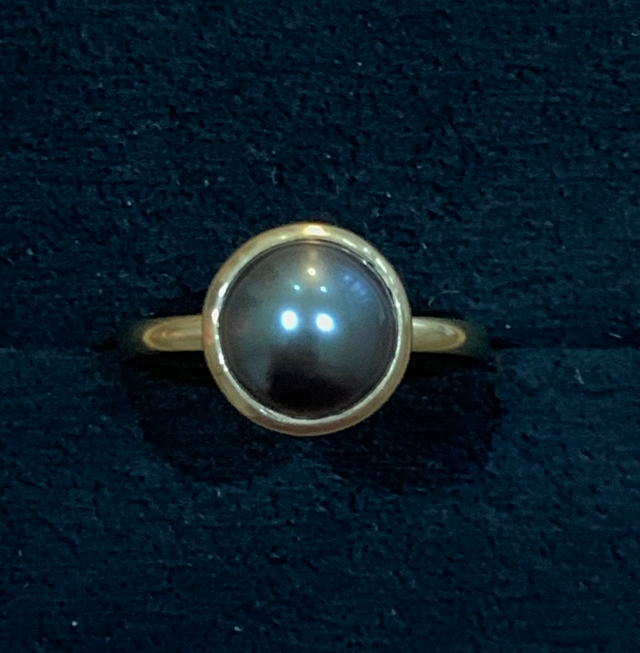 Half black pearl ring Ⅱ / 現品