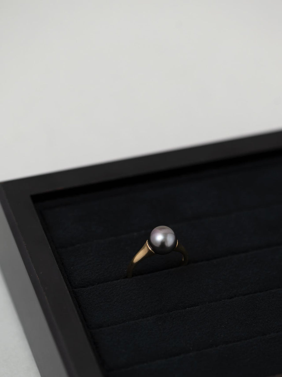 Pearl ring - Black / 現品