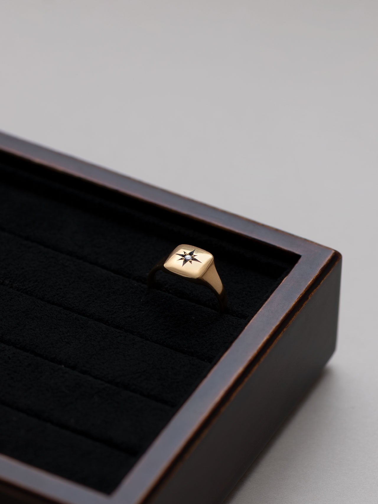 Signet square ring -inlay- L / 現品 – MEDERU