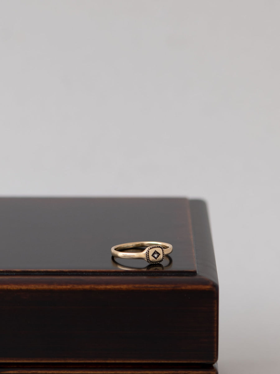 Signet square ring -inlay- S / 現品