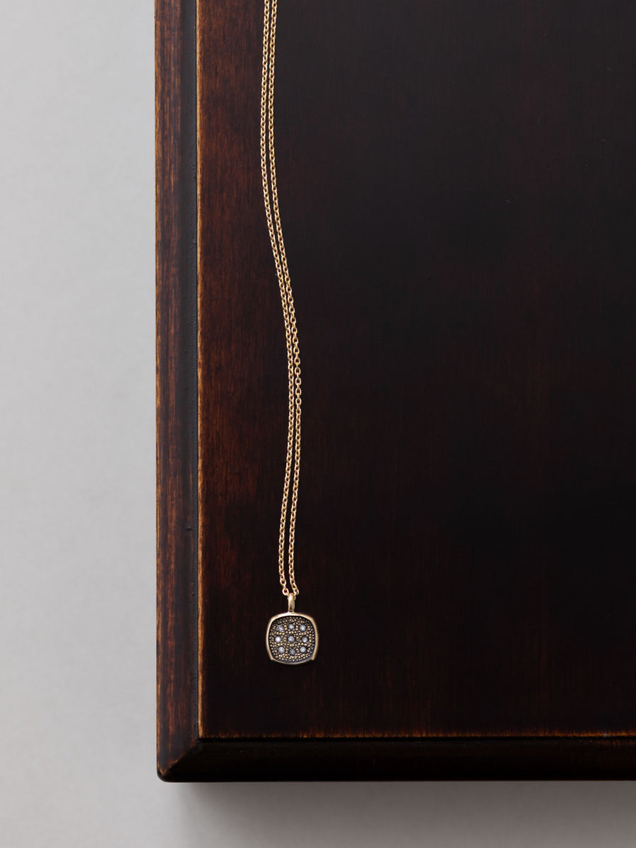 Pave square necklace