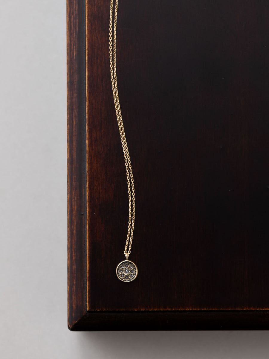 Pave round necklace