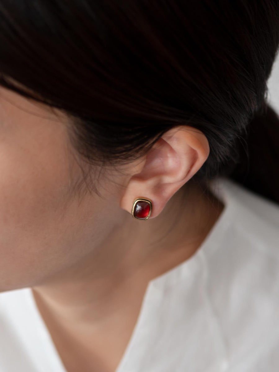 Garnet earring / 現品